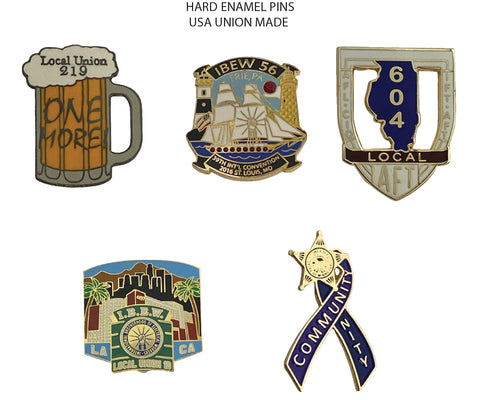 Hard Enamel Lapel Pins - Union Made