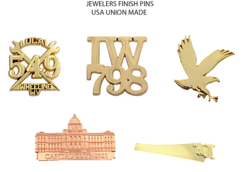 Jeweler's Finish Lapel Pins - Union Made