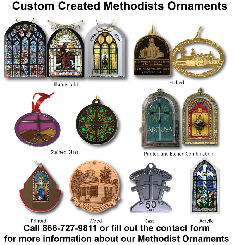 Custom Methodists Church Ornaments