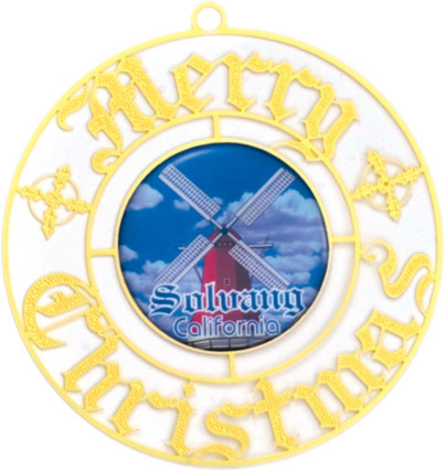 In Stock Merry Christmas Ornament with Custom Center